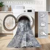 Washable 6x9 Area Rugs for Living Room: Abstract Modern Home Decor Rug