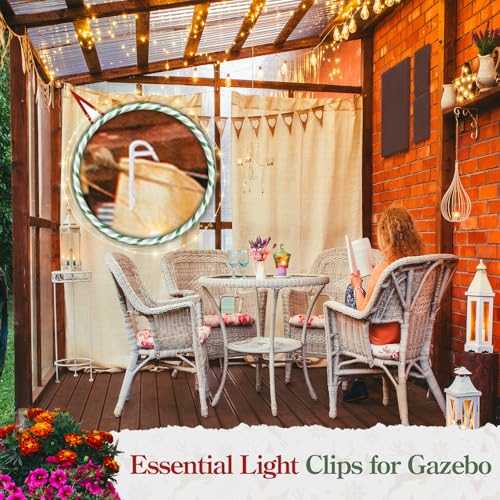 MEILIDY Christmas Light Clips, Plastic Gutter Clips, Clear, 100 Pcs | Weatherproof, Compact Discreet Look, Suitable for Hanging Outdoor Holiday Seasonal String Lights