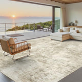 Soalmost 9x12 Area Rugs for Living Room Washable Rug Abstract Beige/Gray