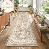 LOKHOM 3x10 Washable Hallway Runner Rug, Boho Non-Slip Kitchen Rugs, Beige