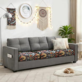 YISUN Sofa Couch Cushion Covers, Stretch Printed Couch Seat Slipcover, Soft Couch Cover for Dogs, Washable Non-Slip Furniture Protector for Sectional Armchair Loveseat (Flower, 3 piece)
