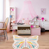 Lukinbox Butterfly Kids Rug for Girls Bedroom, Ultra Soft Play Mat for Room, Colorful Non Slip Nursery Area Rug, 3' x 4'