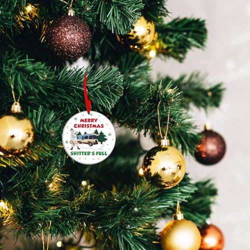 National Lampoons Christmas Vacation Ornament, Merry Christmas Shitters Full Tree Hanging Ornament, Griswold Family Cousin Eddie Holiday Tree Decorations, White Elephant Gifts Stocking Stuffer
