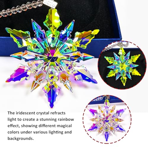 Annual Edition Christmas Ornaments 2026, Crystal Glass Snowflakes Ornaments | Sparkly Crysta Star Ornaments For Christmas Tree, Elegant Beautiful Cute Unique Christmas Ornaments Gift For Women