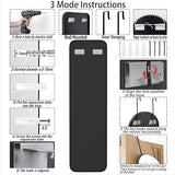 SCWF-GZ 47x14 Mirror Full Body Length Door Hanging/Rope Hang/Wall Mounted Metal Frame Rectangle Mirrors for Bedroom Bathroom Dressing Living Room 47 inch Black