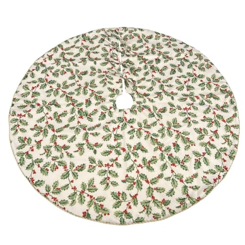Lenox Golden Holly Tree Skirt, Multicolor, 52" W x 52" L