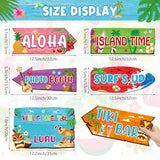 24 Pieces Luau Party Decorations Hawaiian Party Welcome Directional Sign Summer Tropical Party Sign for Luau Hawaiian Theme Party Decorations Birthday Party Supplies