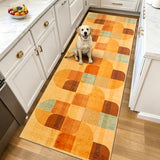 Washable Hallway Runner Rug, Non Slip Kitchen Rugs, Orange 2x6 ft