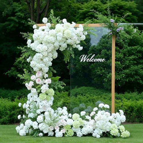100 Pcs Faux White Hydrangea Artificial Flowers Bulk, Fake Silk Hydrangea Flowers Heads with Stems for Wedding Decorations Garden Party Baby Shower Porch Home Decor Table Centerpieces