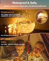 20 Pack Fairy Lights Battery Operated, 3.3ft 20 LED Mini String Lights Twinkle Lights Copper Wire Firefly Starry Lights for Mason Jars Wedding Party Christmas Centerpiece Table Decorations, Warm White