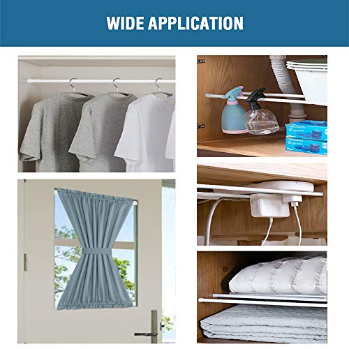 H.VERSAILTEX 2 Pack Spring Tension Curtain Rods 36-60 Inch Lightweight Tensions Rods Securely in Place; Easy to use/Install for Kitchen/Bathroom/Wardrobe, Durable Sturdy Rods, White