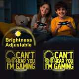 YuanDian Can't Hear You I'm Gaming Night Light, Headset Graphic Video Games Gamer Gift Funny 3D Illusion Lamp 16 Colors Changing Touch & Remote Control for Men Gamers Teenagers and Kids