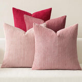 MIULEE Soft Corduroy Decorative Throw Pillow Covers Pink Series 20x20