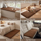 decorUhome Couch Cover for Dogs, Non-Slip Fuzzy Pet Sofa Cover for Seat, Backrest & Armrest, Soft Washable Pet-Friendly Sofa Protector, Brown, 27.6" x 27.6"
