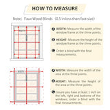 Cordless Faux Wood Blinds 30" W x 36" H, 2 Inch Slat Horizontal Windows Blinds with Crown Valance, Room Darkening Blinds, White Blinds for Home Interiors.