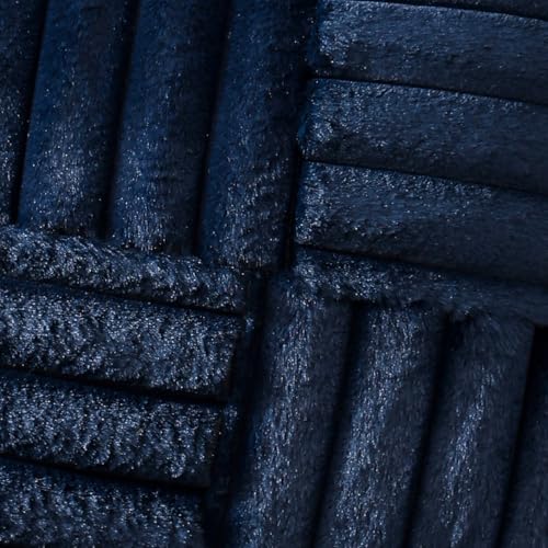 All Smiles Couch Decorative Throw Pillow Covers 18x18 Set of 2 Faux Fur Plush Soft Fluffy Velvet Cushion Case Cozy Fuzzy Striped Pillowcase Home Decor for Bed Sofa Living Room,Navy Blue