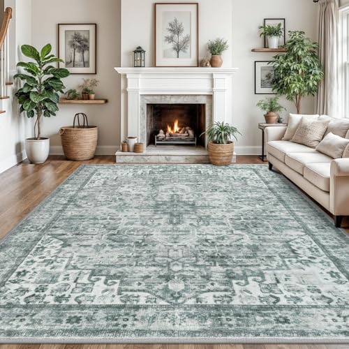 9x12 Washable Area Rug, Non Slip Large Rug for Bedroom Living Room