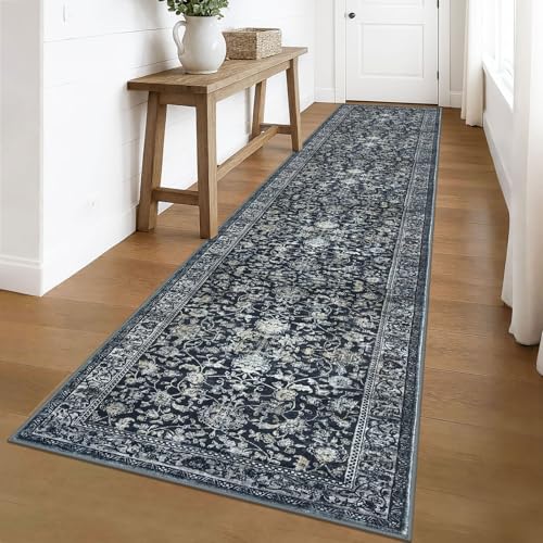 Runner for Hallway 3x16 ft Washable Runner Rug, Midnight Navy