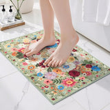 Bath Mat 17x24 Non Slip, Washable Low Pile Area Rug, Green