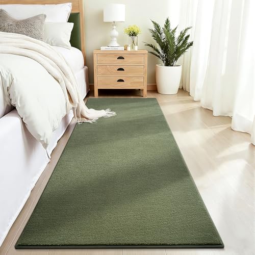 Vasofe Runner Rugs for Bedroom Living Room, 2x8 Sage Green Memory Foam Rug