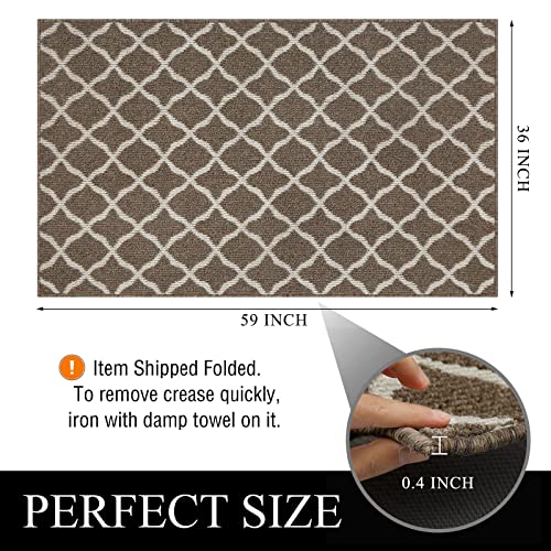 SHACOS Large Door Mats 3'x5' Indoor Entrance Front Door Rug, Brown
