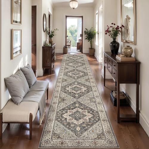 Tangsoo 2.6x14 Hallway Runner Rugs, Washable Runner Rug Non Slip Farmhouse