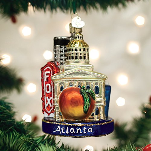 Old World Christmas Atlanta Cityscape Glass Blown Ornament for Christmas Tree, Handcrafted Holiday Decoration, Landmark Collection