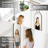 SCWF-GZ 47x14 Mirror Full Length Back Door Hanging or Wall Mounted Aluminum Metal Frame Arch Mirrors for Entryway Bedroom Bathroom Dressing Living Room 47 14 inch Black