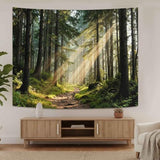 Lunerfex Sunbeam Forest Path Tapestry - Nature Landscape Wall Hanging for Bedroom and Living Room - Serene Decor Tapestries 60"x44"