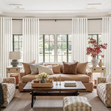 Natural Cream Linen Curtains 84 Inch Length 2 Panels for Living Room Bedroom, Light Filtering Sheer Curtains 84 Inches, Modern Farmhouse Grommet Semi Sheer Soft Privacy Drapes