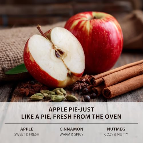 slashome Apple Pie Scented Candle, 12 Oz 3-Wick Soy Wax Fall Home Decor