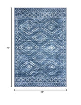 Area Rug 4'x6' Entryway Rug Washable Rug, Stonewashed Blue
