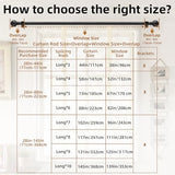 Curtain Rods for Windows 28-44 inch, 5/8 inch Black Curtain Rod Set, Splicing Heavy Duty Rod with Brackets, Decorative Curtain Rod for Bedroom, Living Room, Kitchen, Outdoor, Patio