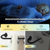 Wrap Around Blackout Curtain Rod 30-45 Inch (2.5-3.75 Ft), 5/8" Adjustable Curved Window Rod for Room Darkening, Modern Single Drapery Rod for Bedroom Windows, Matte Black