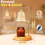 Candle Warmer Lamp with Timer and Dimmer, Electric Wax Warmers for Scented Candles with 5 Brightness Settings, Anti-Glare Lamp with Adjustable Height, Home Decor, Gift for Birthday, Valentines