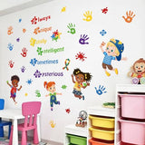 decalmile Autism Wall Decals Inspirational Quotes Colorful Hand Prints Wall Stickers Kids Room Classroom School Library Wall Decor