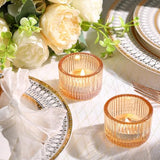 12 Pcs Tea Light Holders Gold Votive Candle Holders| for Fall Halloween Thanksgiving Christmas Table Centerpiece Glass Tea Light Candles Holder for Party & Home, Wedding Decor