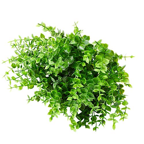 8 Bundles Outdoor Artificial Boxwood UV Resistant Fake Stems Plants, Faux Plastic Greenery for Indoor Outside Hanging Plants Garden Porch Window Box Home Wedding Farmhouse Décor