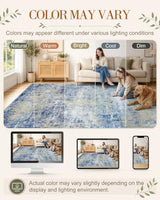OLANLY 5ft Round Washable Rug, Soft Non Slip Carpet for Bedroom Living Room