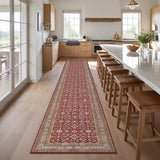 Oriental 2x12 Runner Rug Vintage Hallway Runner Rug Non Slip Machine Washable Stain Resistant Rugs for Bedroom Bedside Kitchen Entryway Burgundy Red Carpet Runners