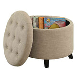 Convenience Concepts Designs4Comfort Storage Ottoman, Tan Fabric