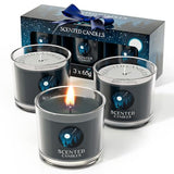 CHILLFLAME Candles for Men, Scented Candles Gifts for Women, Candle Gift Set for Him, 3 Scented Votive Candles, Birthday Gifts for Men (Black, 7 oz)