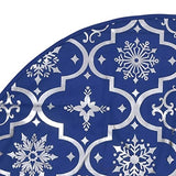 Christmas Tree Skirt, 48 inches Large Red Flannel Tree Mat with Gilded Christmas Patterns Skirt for Xmas Tree Holiday Party Decorations Indoor Outdoor with 1 Christmas Stocking (Blue)