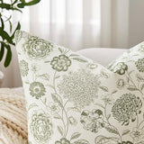 Botanical Throw Pillow Covers Set of 2, 16x16 Inch Moss