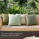 MIULEE Pack of 4 Decorative Outdoor Throw Pillow Covers Linen Waterproof Pillow Covers Summer Farmhouse Cushion Cases for Patio Garden Tent Balcony Couch Sofa 18x18 Inch Light Green