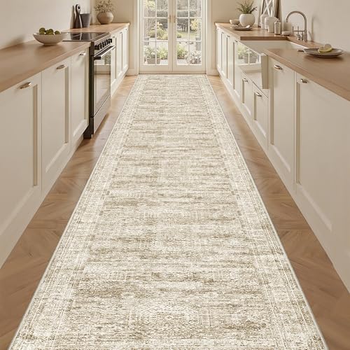3x20 Runner Rug Non Slip,Washable Hallway Runner Rug,Brown