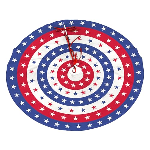 4th of July Decoratios for Tree Skirt Gnome Stars Patriotic America Memorial Day 36in Holiday Tree Skirt Decor for Party Indoor Home