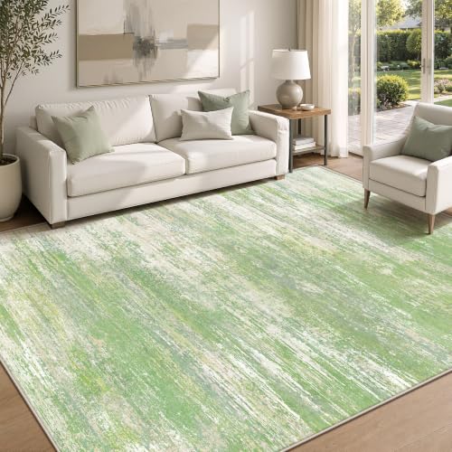 Washable Rug 5x7 Area Rugs for Living Room Soft Non Slip Green