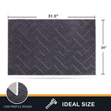 PURRUGS Dirt Trapping Door Mat 20" x 31.5", Non-Slip Machine Washable Entry Rug, Dog Doormat, Indoor Front Door Mat, Super Absorbent Entryway Rug for Muddy Shoes & Paws, Grey