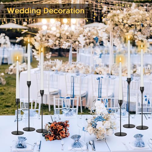 Black Candlestick Holder Set of 24 for Taper Candles, Decorative Candle Holders Bulk Candle Stick Holders Taper Candle Holders for Table Centerpiece Wedding Dinning Party Anniversary Home Decor